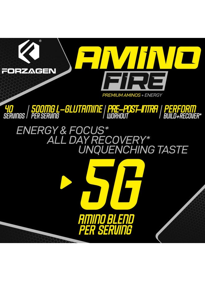 Forzagen Amino Fire 40 Servings, Energy Blend with BCAAS (Raspberry Iced Tea)