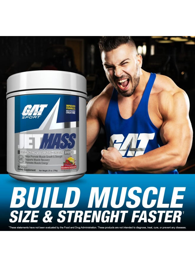 GAT Sport JetMass Fact-Acting Volumizing Creatine System, 30 Servings (Strawberry Lemonade)