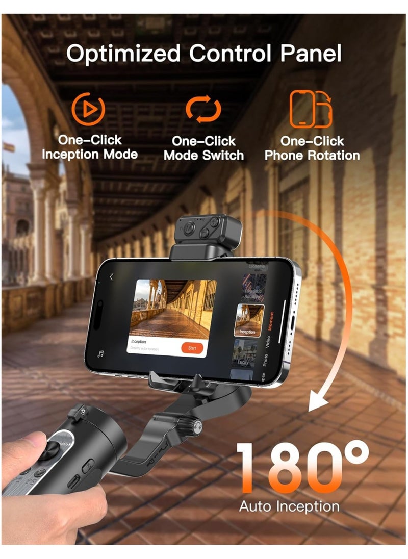 Hohem iSteady XE Kit 3-Axis Smartphone Gimbal Stabilizer with Magnetic Fill Light Portable Foldable Stabilizer for iPhone Android YouTube TikTok Videos