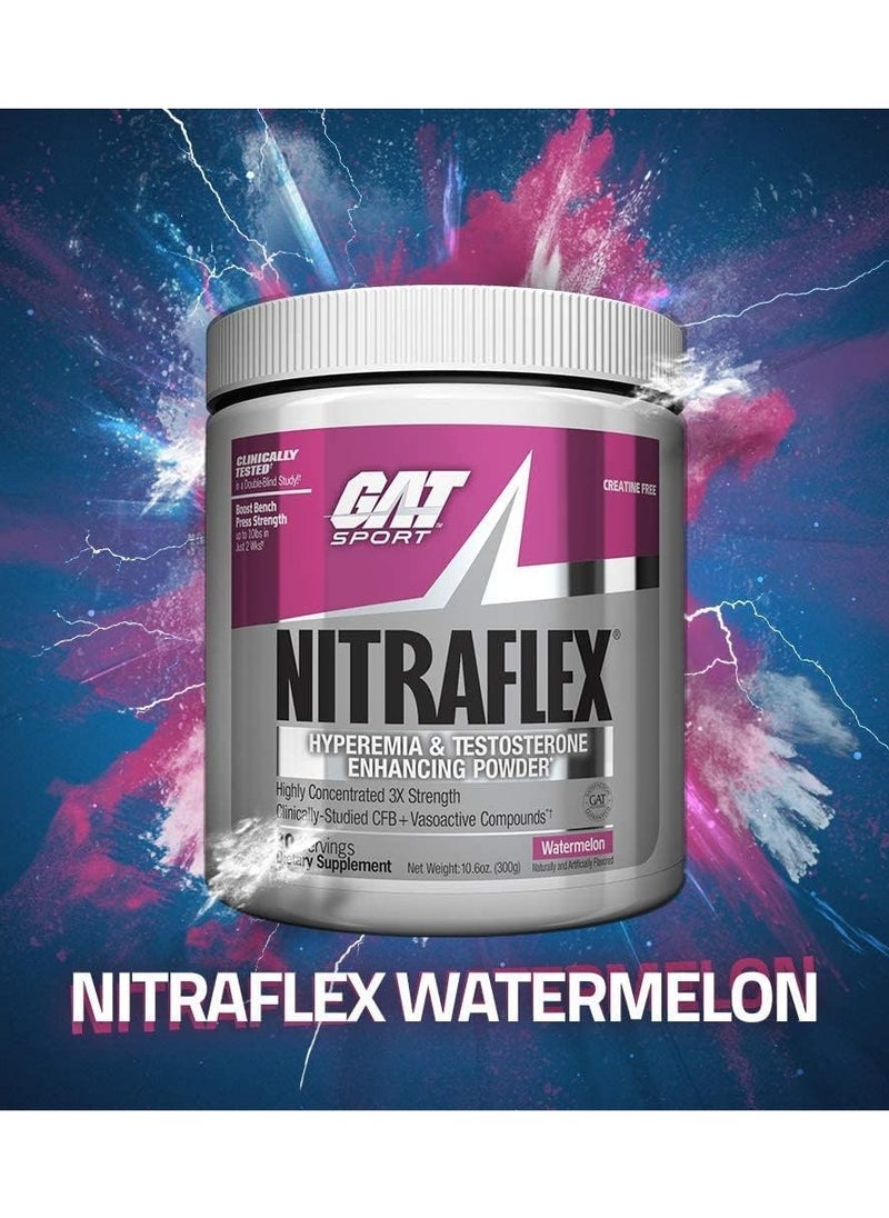 Gat Sport, Nitraflex, Hyperemia & Testosterone Booster, 300g, Watermelon, 30 Servings