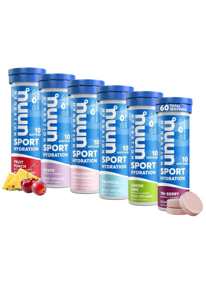 Sport Electrolyte Tablets For Proactive Hydration Variety Pack 6 Pack (60 Servings)