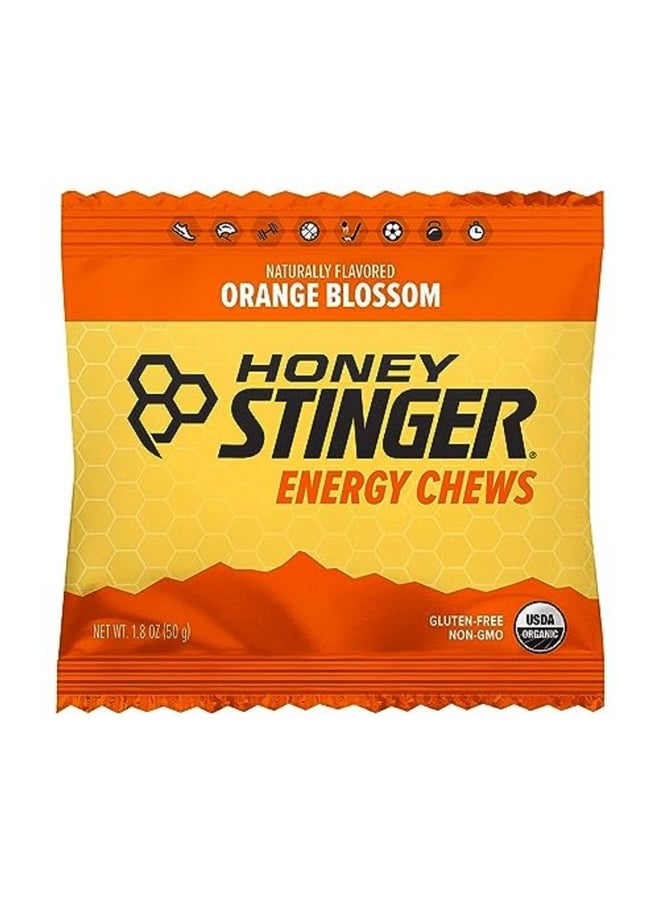 Organic Orange Blossom Energy Chew Gluten Free & Caffeine Free For Exercise Running And Performance Sports Nutrition For Home & Gym Pre And Mid Workout 12 Pack 21.6 Ounce