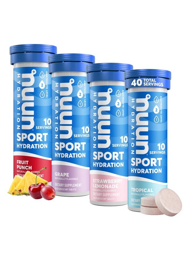 Sport Electrolyte Drink Tablets Juice Box Mixed Box 4 Tubes (40 Servings) 10 Count (Pack Of 4)