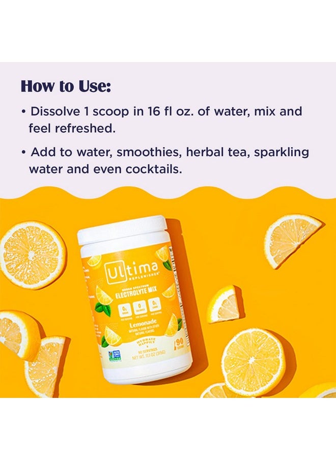 Hydration Electrolyte Powder 90 Servings Keto & Sugar Free Feel Replenished Revitalized Naturally Sweetened Non Gmo & Vegan Electrolyte Drink Mix Lemonade