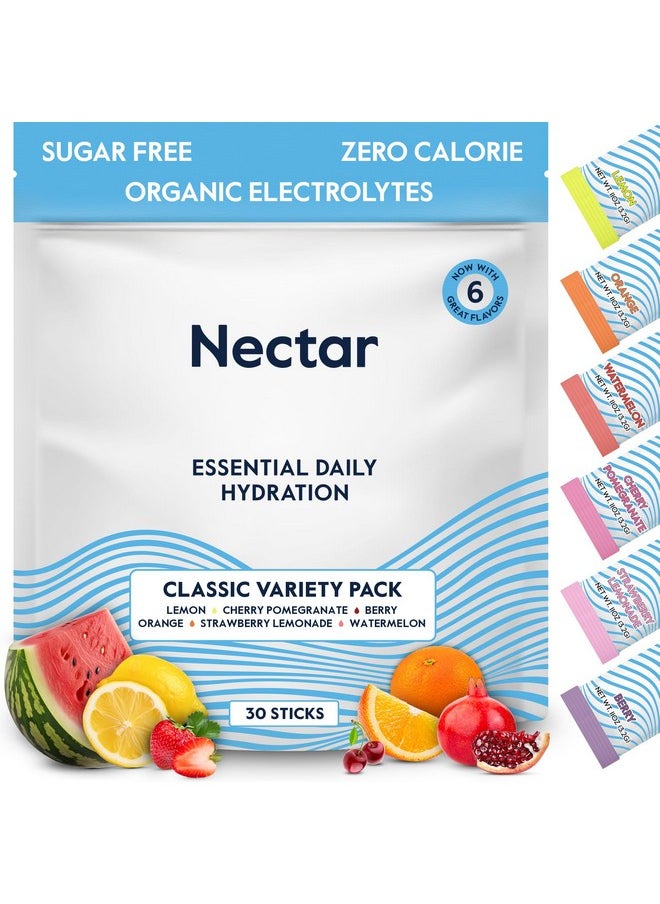 Hydration Packets Electrolytes Powder Packets Sugar Free & 0 Calorie Organic Fruit Liquid Daily Iv Hydrate Packets For Hangover & Dehydration Relief And Rehydration (Variety 30 Pack)