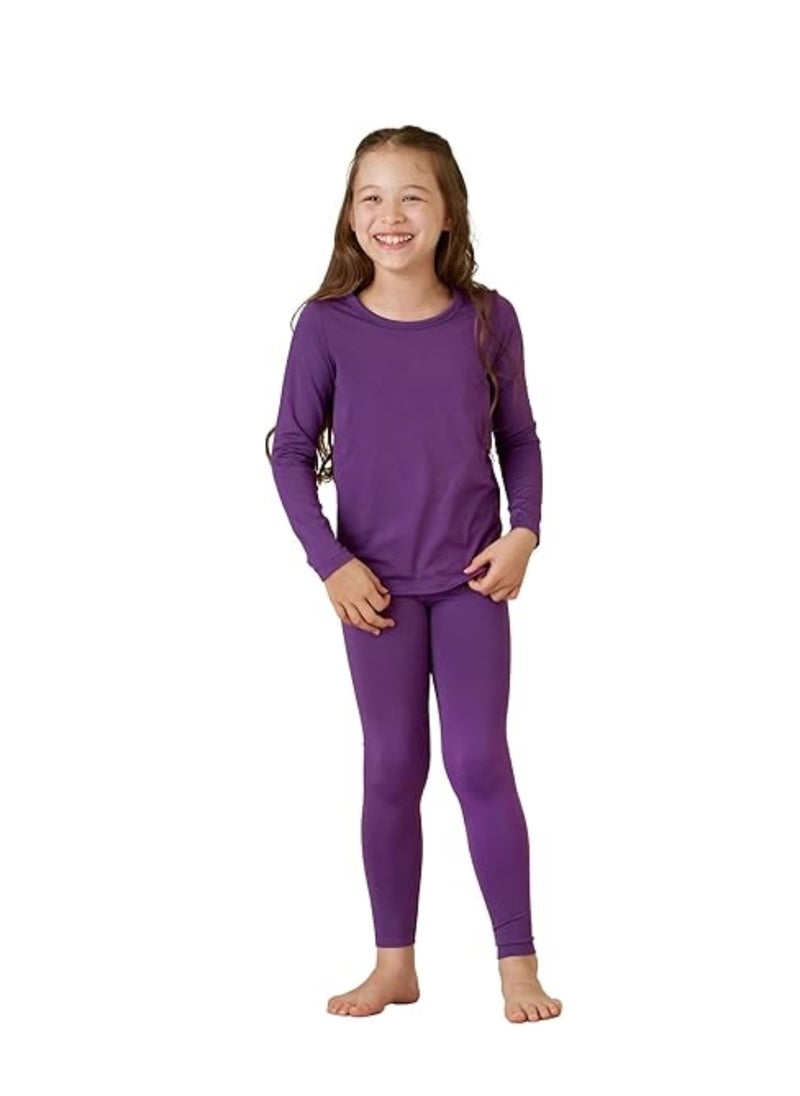 Children's solid color thermal underwear sets Soft tops and bottoms Children's soft sleepwear sets