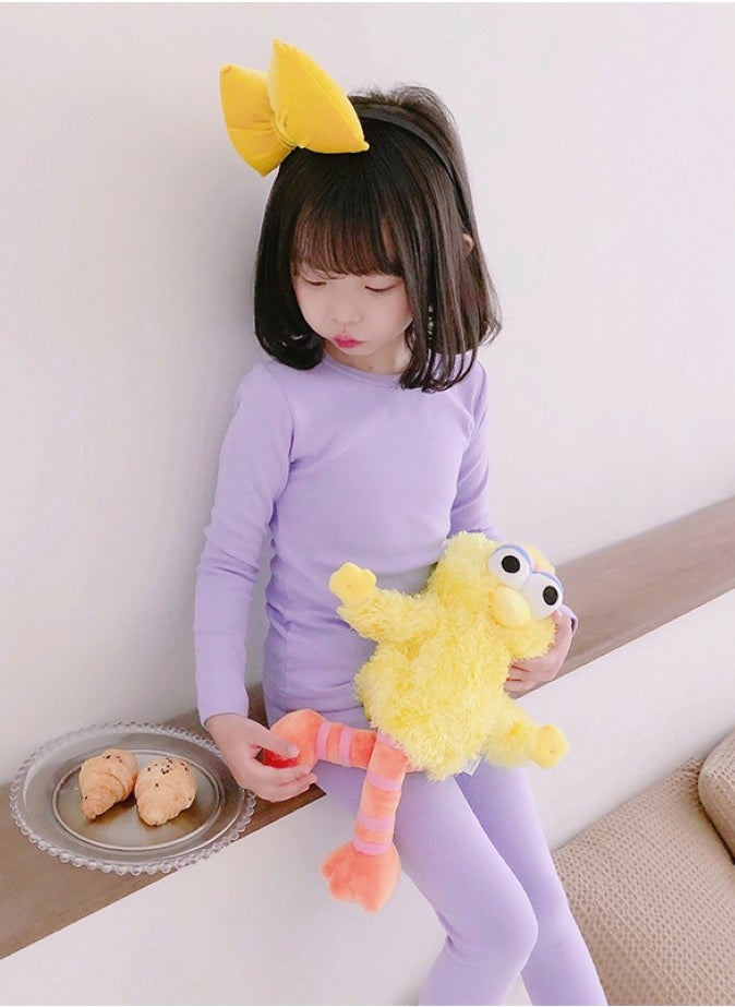 Children's solid color thermal underwear sets Soft tops and bottoms Children's soft sleepwear sets