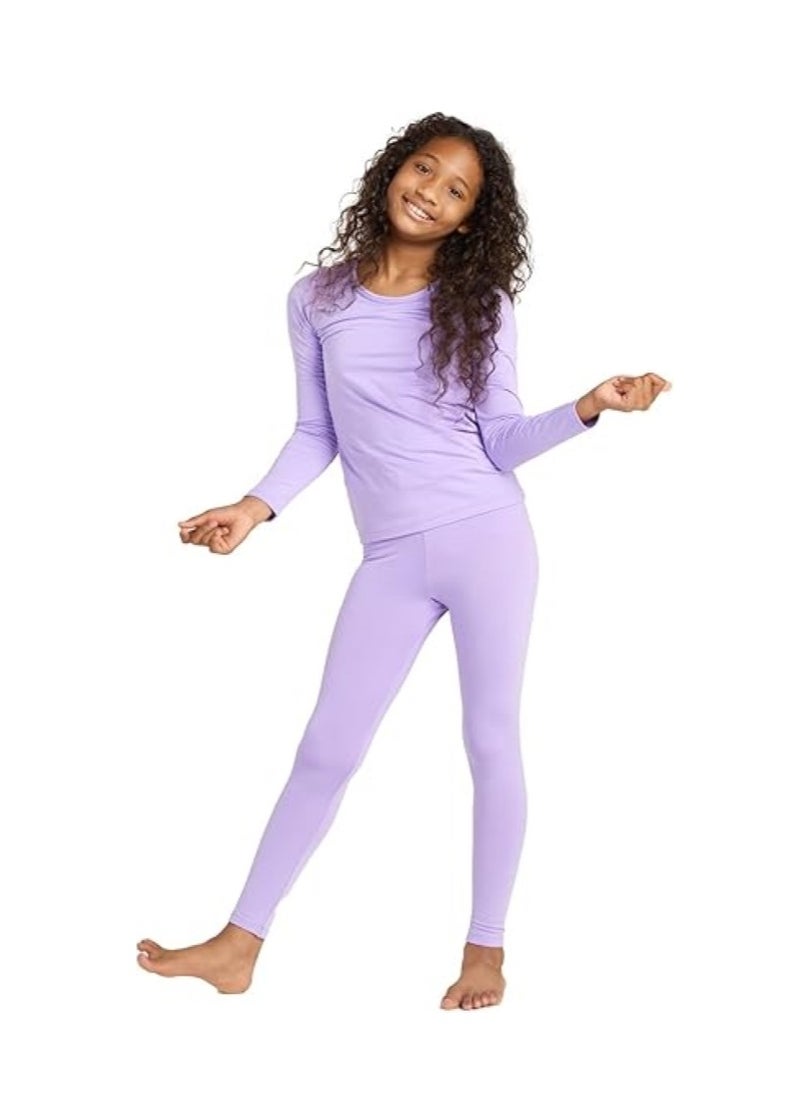 Children's solid color thermal underwear sets Soft tops and bottoms Children's soft sleepwear sets