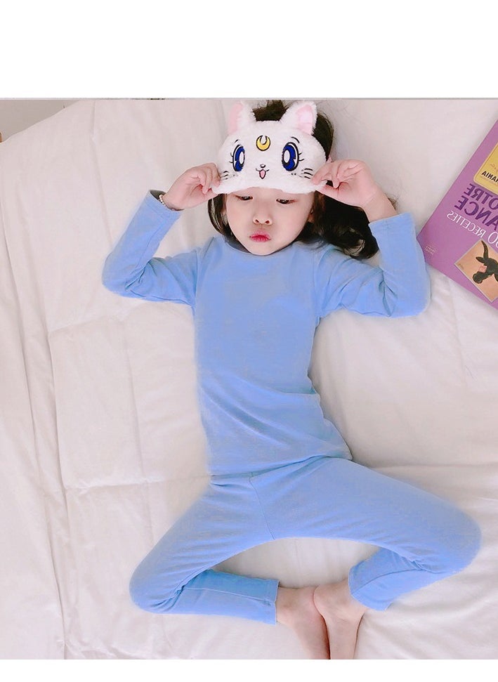 Children's solid color thermal underwear sets Soft tops and bottoms Children's soft sleepwear sets