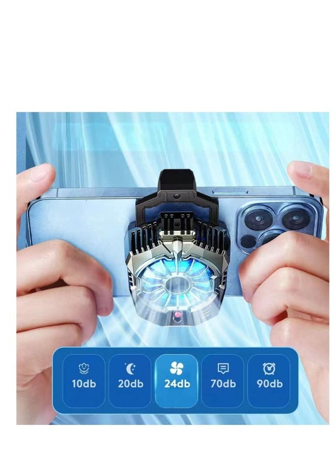 Phone Cooling Fan, Cell Cooler, Semi-Conductor Chip, Compatible for iPhone & Android Smartphones, Suitable Playing Games, Live Streaming, and Watching Videos