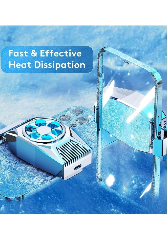 Phone Cooling Fan, Portable Mini Heatsink for iPhone iOS/Android Gaming Semiconductor Cooler (Silver)