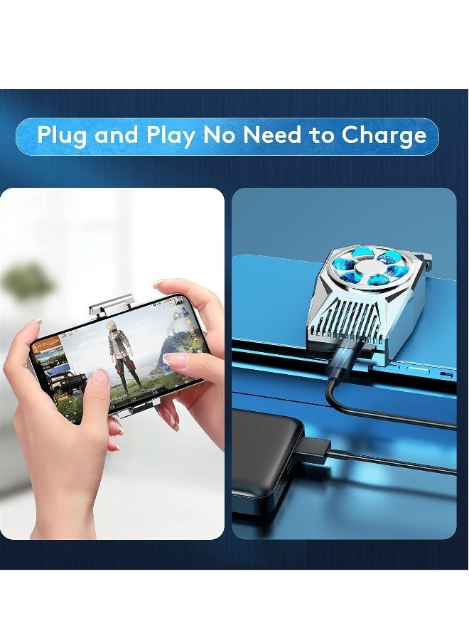 Phone Cooling Fan, Portable Mini Heatsink for iPhone iOS/Android Gaming Semiconductor Cooler (Silver)