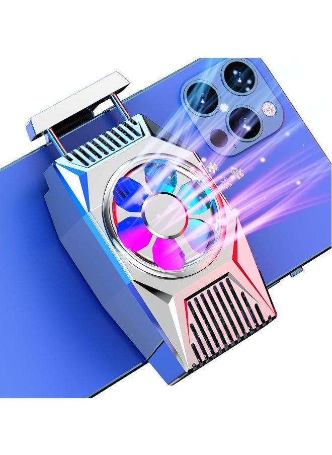 Phone Cooling Fan, Portable Mini Heatsink for iPhone iOS/Android Gaming Semiconductor Cooler (Silver)