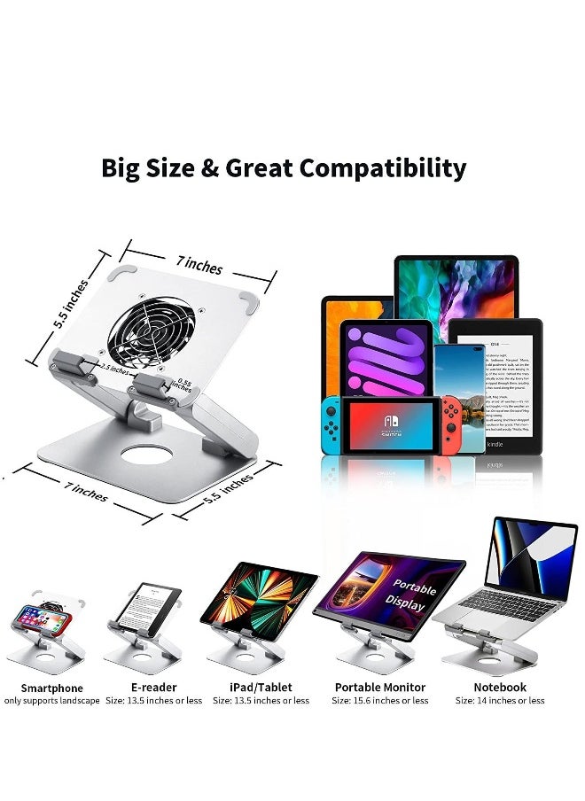 Adjustable Laptop Stand for Desk Ergonomic Aluminum Foldable Computer Portable Stands Elevator with Heat-Vent Multi-Angle Holder