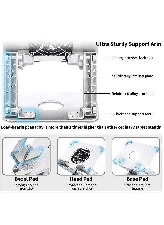 Adjustable Laptop Stand for Desk Ergonomic Aluminum Foldable Computer Portable Stands Elevator with Heat-Vent Multi-Angle Holder