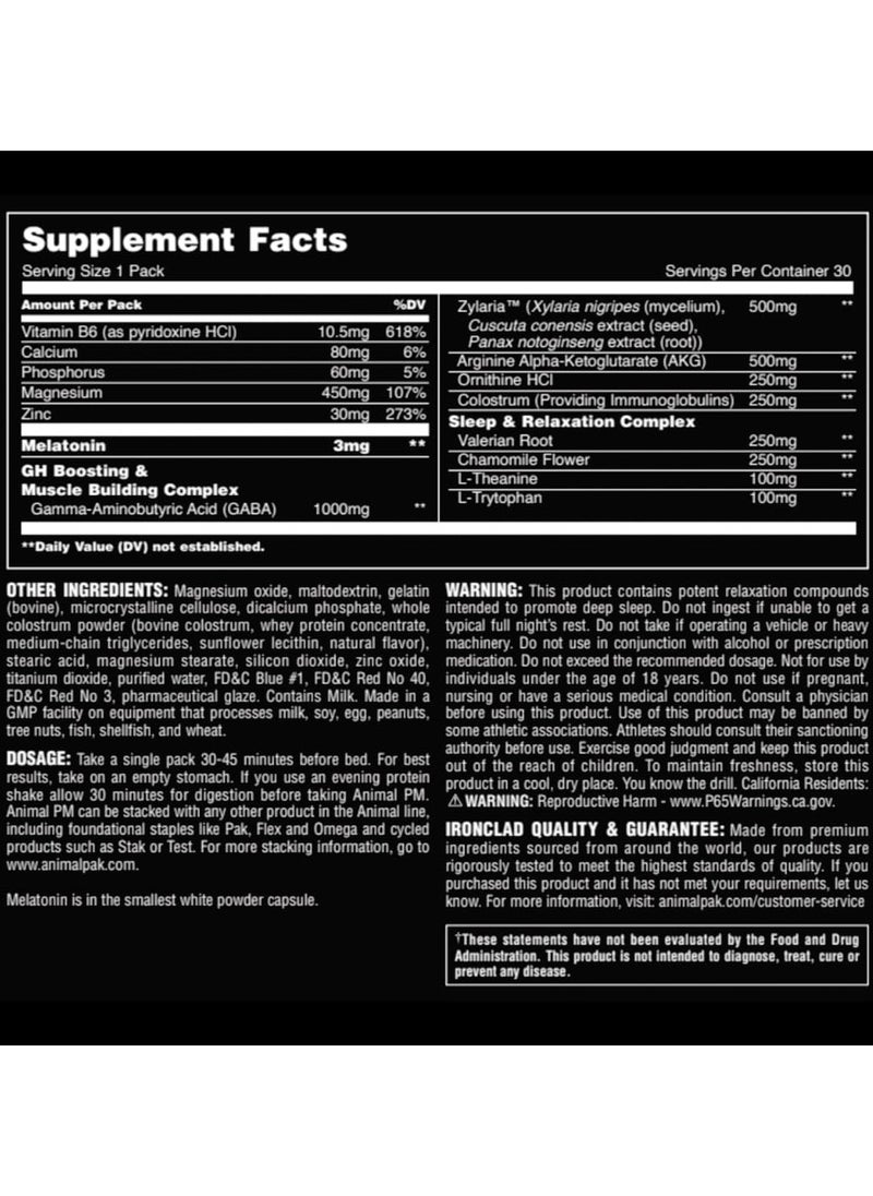 Universal, Animal PM, Sleep & Nighttime Recovery, 30 Packs, 30 Servings