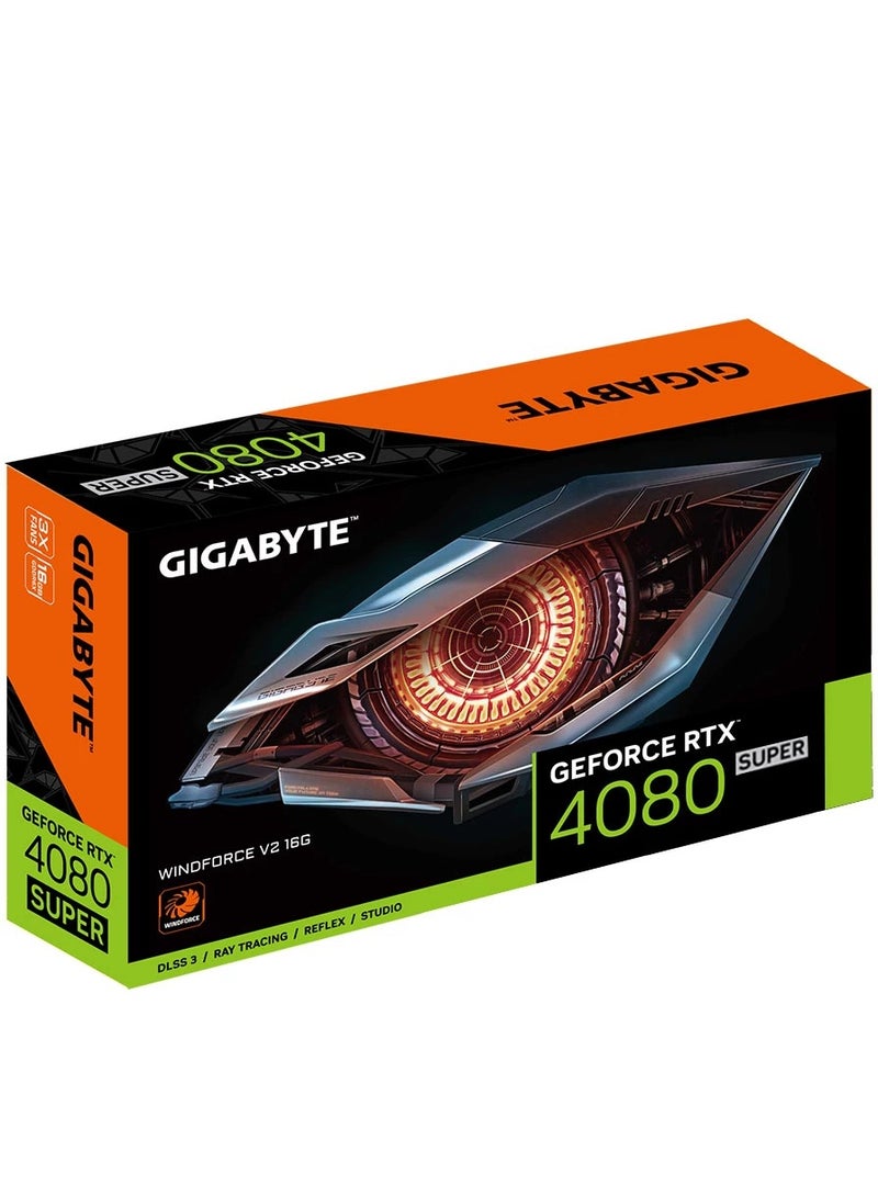 GeForce RTX 4080 SUPER Windforce V2 Graphics Card, 16GB GDDR6X 256-Bit Memory, 2550 MHz Core Clock, 10240 CUDA Cores, 23 Gbps Memory Clock, PCI-E 4.0 x 16