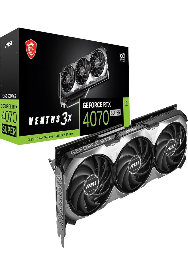 GeForce RTX 4070 SUPER 12G VENTUS 3X OC Gaming Graphics Card - 12GB GDDR6X, PCI Express Gen 4, 192-bit, 3x DP v 1.4a, HDMI 2.1a (Supports 4K & 8K HDR)