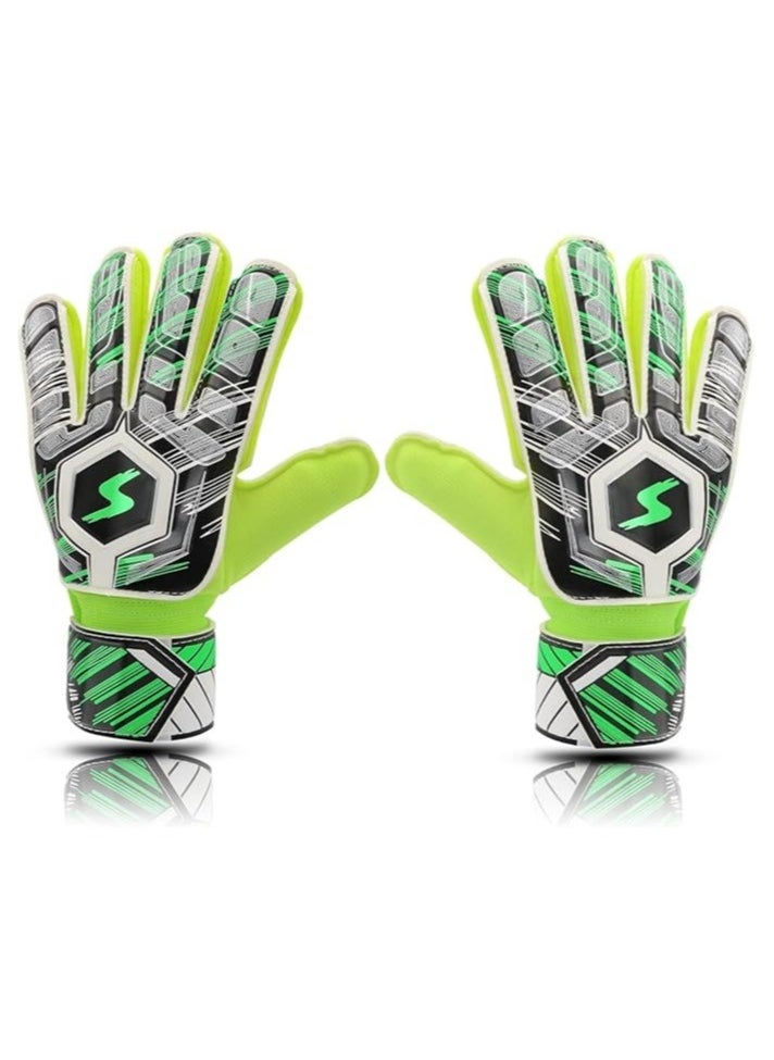 Children Football Gloves, Kids Youth Football Soccer Goalkeeper Goalie Training Gloves Gear with Strong Grips Palms, Soccer Goalie Goalkeeper Gloves for Kids Boys Children(7#)