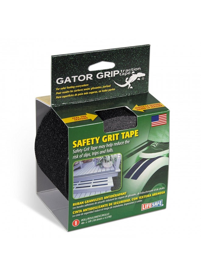 Gator Grip: RE3952 Premium Grade Anti-Slip Traction Tape, 4 Inch x 15 Foot, Black