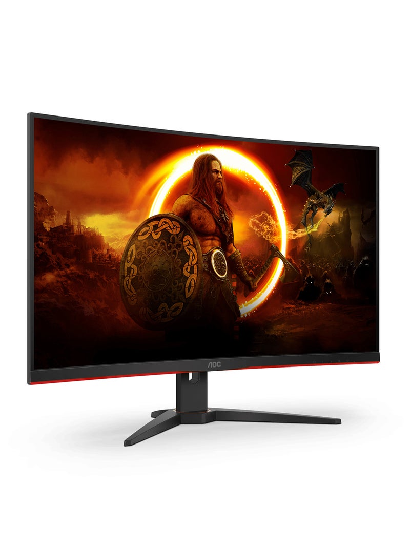 31.5-Inch Gaming Curved Monitor FHD VA Display, 250Hz Refresh Rate, 0.5ms Response Time, 1500R Curvature, AMD FreeSync Premium Technology, 16.7m Display Colors, C32G2ZE2/79 Black/Red