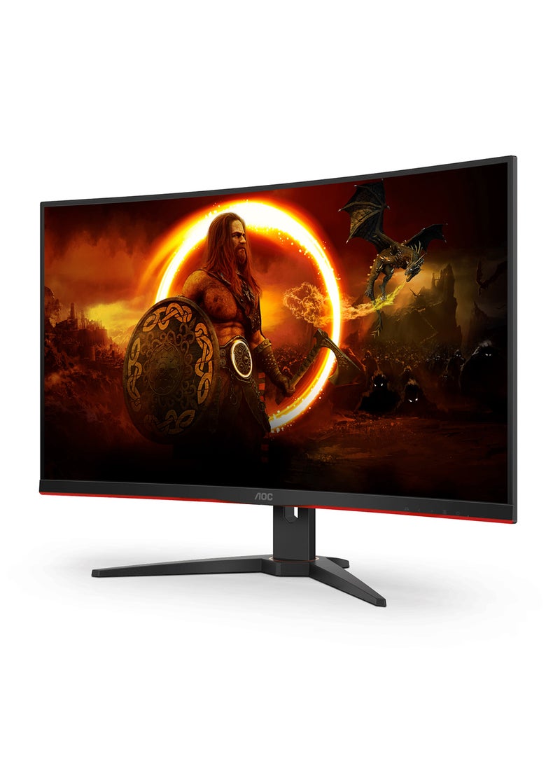 31.5-Inch Gaming Curved Monitor FHD VA Display, 250Hz Refresh Rate, 0.5ms Response Time, 1500R Curvature, AMD FreeSync Premium Technology, 16.7m Display Colors, C32G2ZE2/79 Black/Red