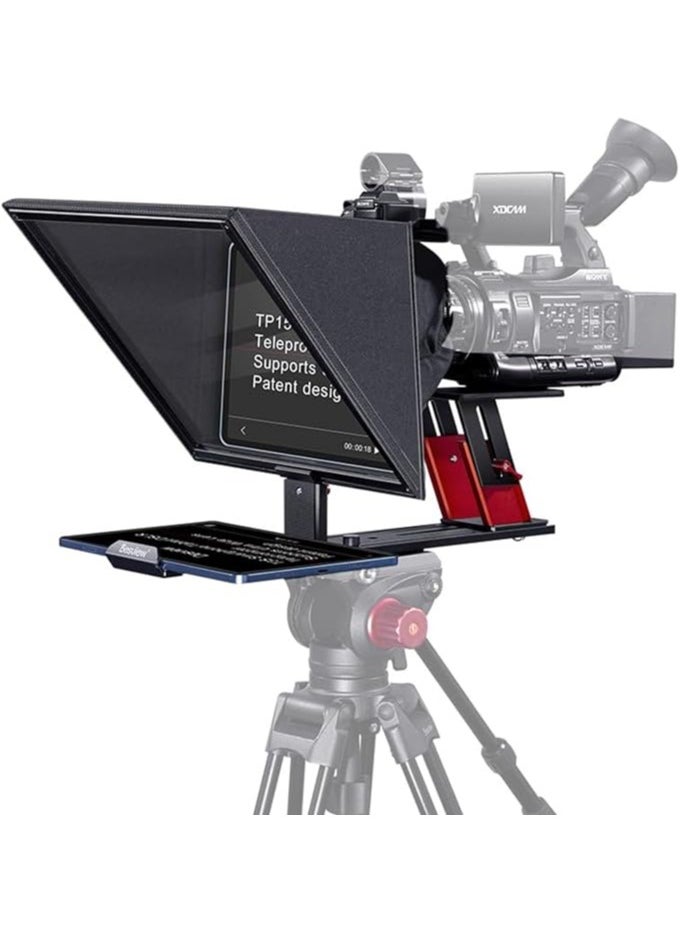 Desview TP150 Teleprompter - Professional 15-Inch All-Metal Liftable Teleprompter for DSLR/Camcorder/Webcam Wide Angle Video