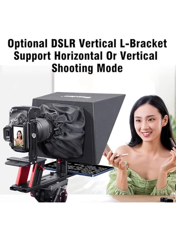 Desview TP150 Teleprompter - Professional 15-Inch All-Metal Liftable Teleprompter for DSLR/Camcorder/Webcam Wide Angle Video