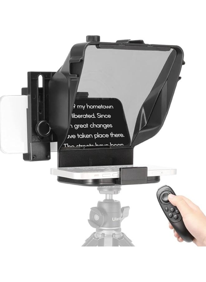 ULANZI PT-16 Smartphone Teleprompter Prompter with Phone Holder Remote Control for Video Live Streaming Interview Presentation Stage Speech