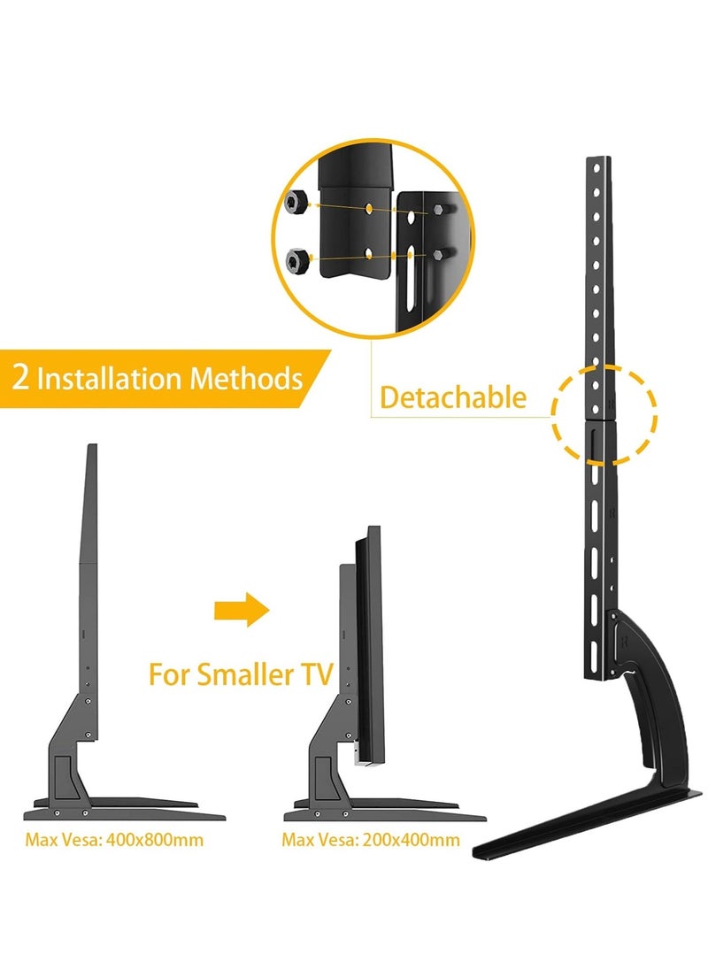 Universal TV Stand Mount – Tabletop Stand for 22 to 65 inch Plasma, LCD, LED Flat Screen TVs, Holds up to 88lbs, Max VESA 800x500mm, Height Adjustable TV Base