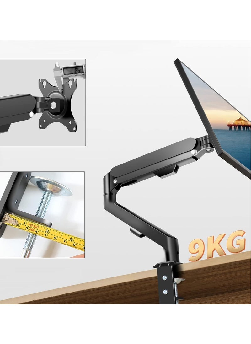Monitor Arm Desk Mount Stand – Adjustable VESA Gas Spring Arm for 17-30 Inch Screens, Supports 4.4 to 19.8 lbs, with Clamp and Grommet Mount, Fits Computer Screens Up to 30 Inch (M5B)