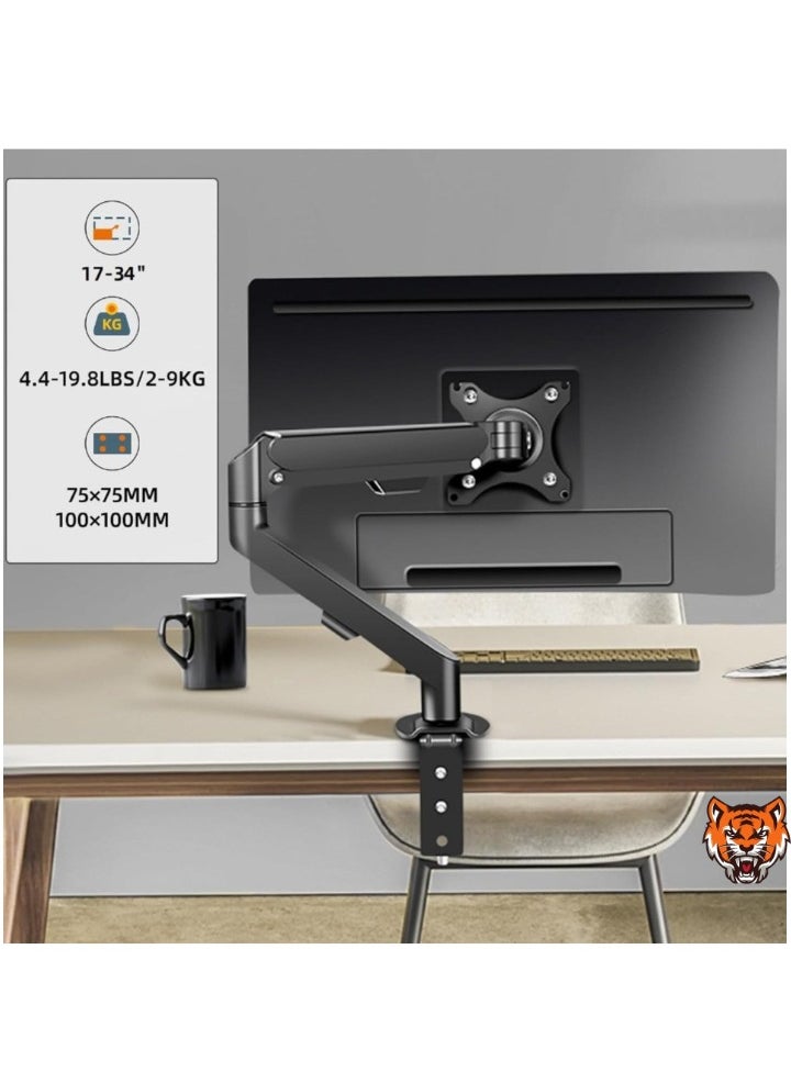 Monitor Arm Desk Mount Stand – Adjustable VESA Gas Spring Arm for 17-30 Inch Screens, Supports 4.4 to 19.8 lbs, with Clamp and Grommet Mount, Fits Computer Screens Up to 30 Inch (M5B)