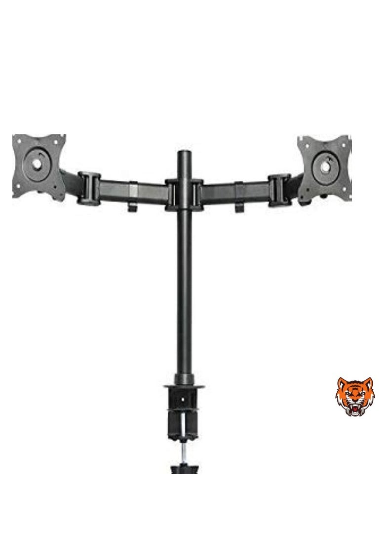 Fully Adjustable Dual Monitor Desk Mount Stand – For Two LCD Screens, Ergonomic Design with Tilt, Swivel, and Height Adjustment