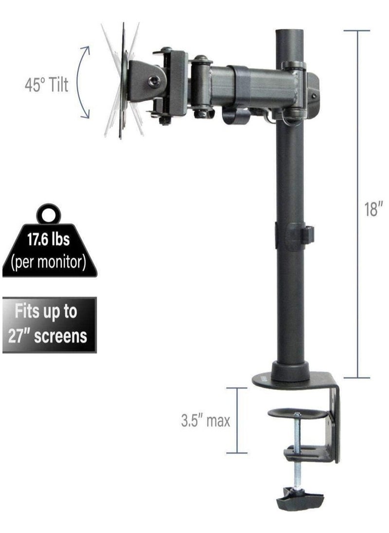 Fully Adjustable Dual Monitor Desk Mount Stand – For Two LCD Screens, Ergonomic Design with Tilt, Swivel, and Height Adjustment