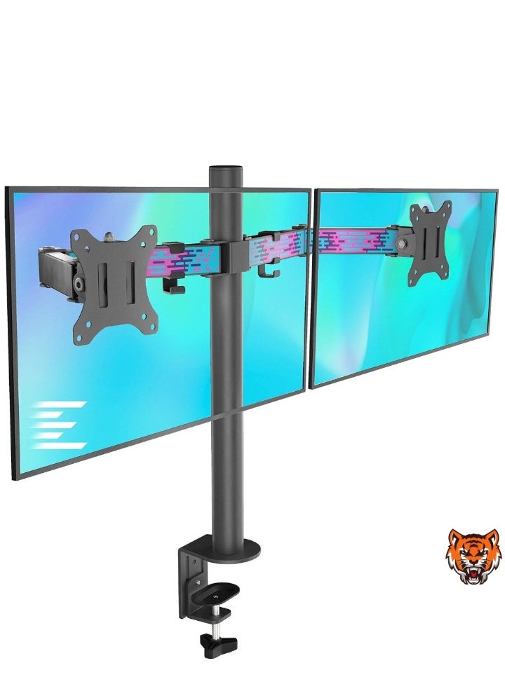 Dual Monitor Stand – Fully Adjustable Monitor Arm Desk Mount, Heavy Duty, Fits 2 LCD Screens up to 27 Inch, Dynamic Water Drop Design