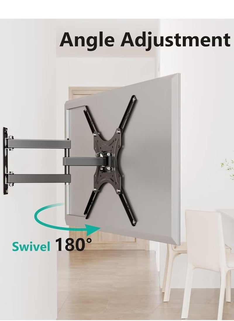 TV Wall Mount for Most 26-55 inch LED TV Flat Panel Screen, Full Motion TV Mount Bracket with Perfect Center Design up to 400x400mm, Weight up to 55lbs