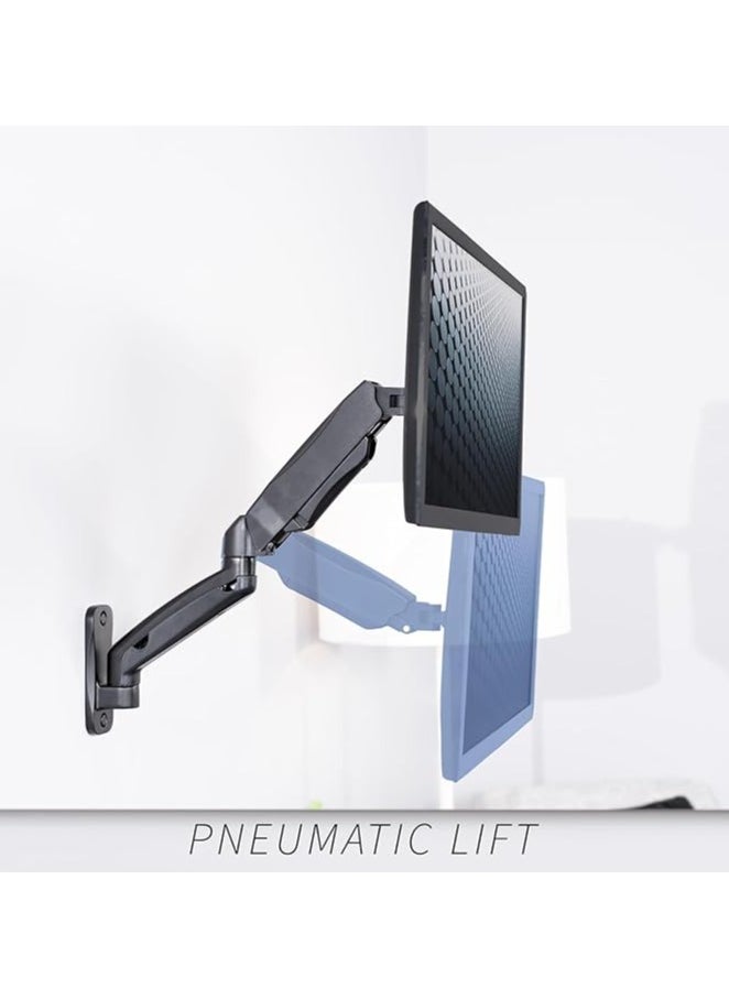 OFFICE Wall Mounted Monitor Stand for 13-32 Inch Monitors| 8Kg Weight Capacity| Monitor Stand for Wall | Adjustable Metal Wall Monitor Mount | Pneumatic Adjustable Monitor Arm