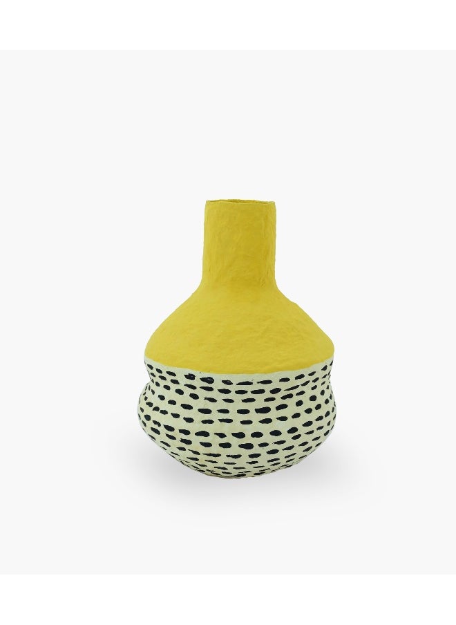 Cotton Mache Vase 
14 X 14 X 17Cm