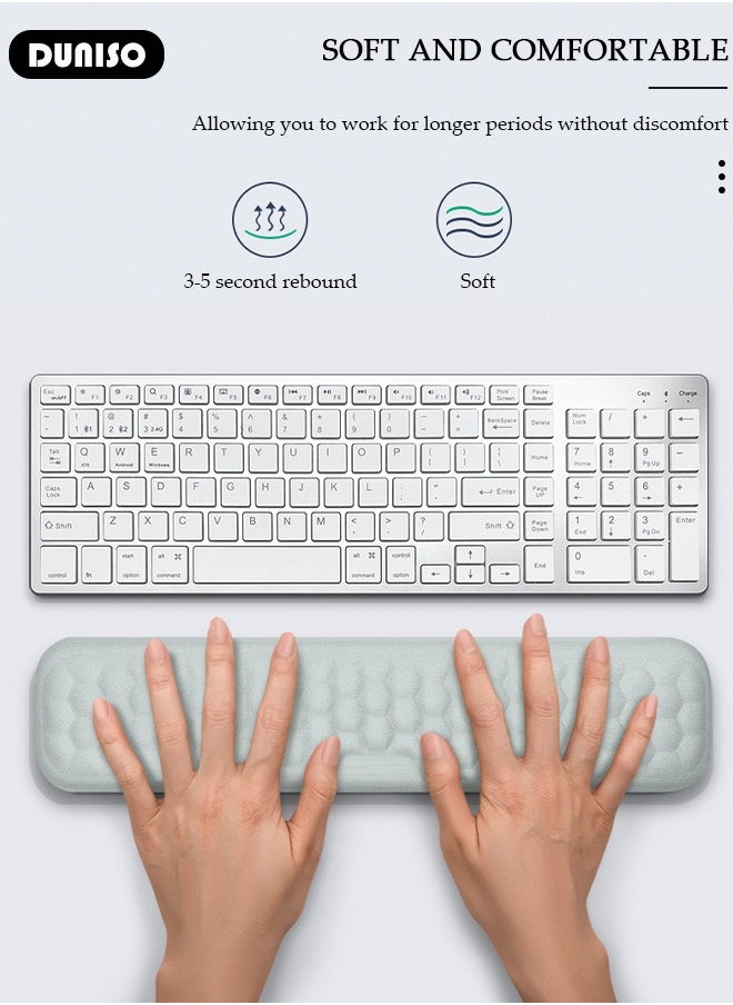 Mouse Pad with Wrist Rest and Keyboard Wrist Rest, Superfine Fiber Soft Memory Foam Wrist Rest for Computer Keyboard with Non-Slip Base for Pain Relief, Ergonomic Mouse pad for Gaming,Office,Home