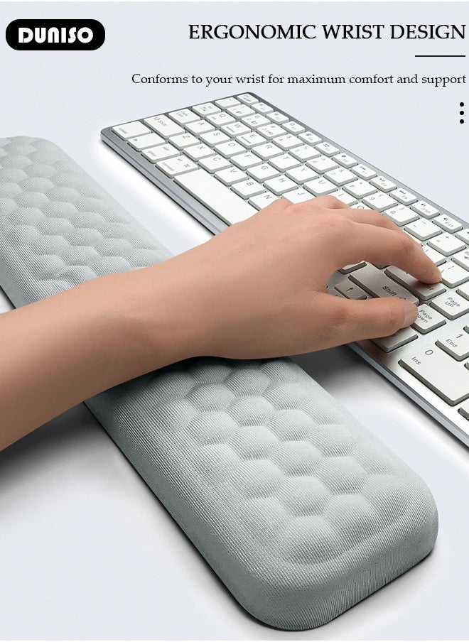 Mouse Pad with Wrist Rest and Keyboard Wrist Rest, Superfine Fiber Soft Memory Foam Wrist Rest for Computer Keyboard with Non-Slip Base for Pain Relief, Ergonomic Mouse pad for Gaming,Office,Home