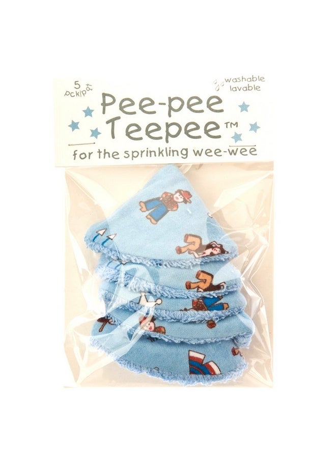 - Peepee Teepee For The Sprinkling Weeweee, Baby Pee Shield, Wild West Blue Design -5 Pack