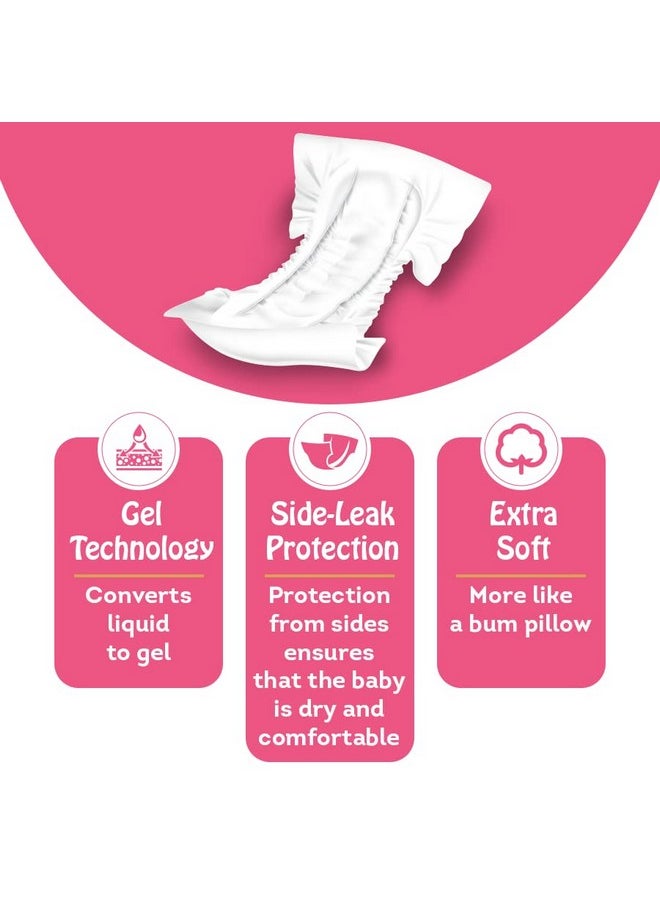 Baby Nappy Pads 60 Pads - Free Size, Side - Leak Protection, Soft Gel