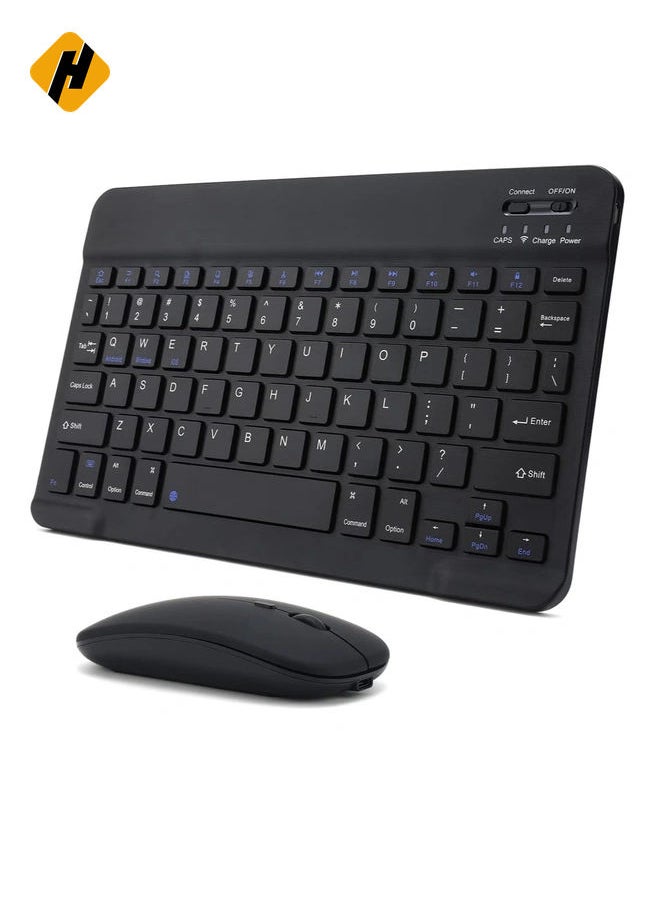 Rechargeable Bluetooth Keyboard and Mouse Combo Ultra-Slim Portable Compact Wireless Mouse Keyboard Set for Android Windows Tablet Cell Phone iPhone iPad Pro Air Mini,