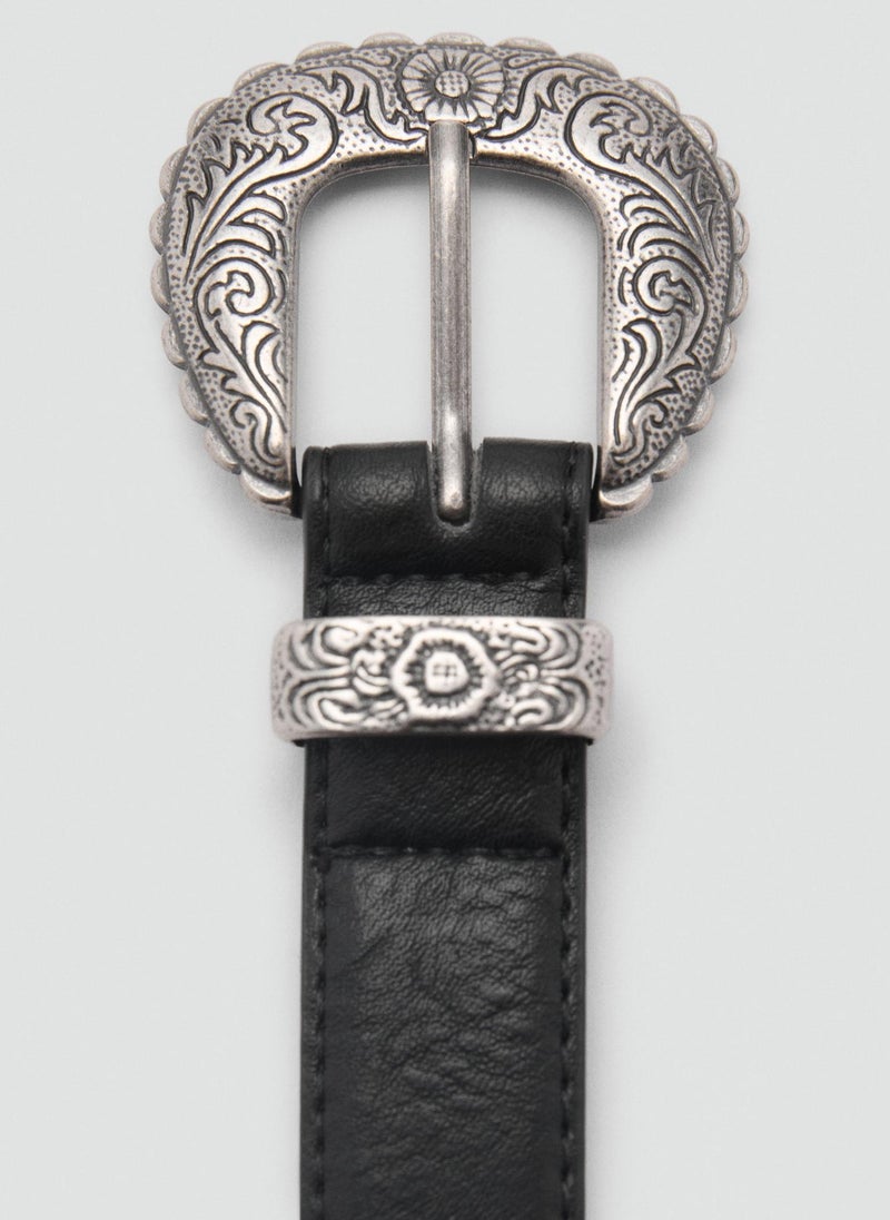 Embossed Buckle Belt