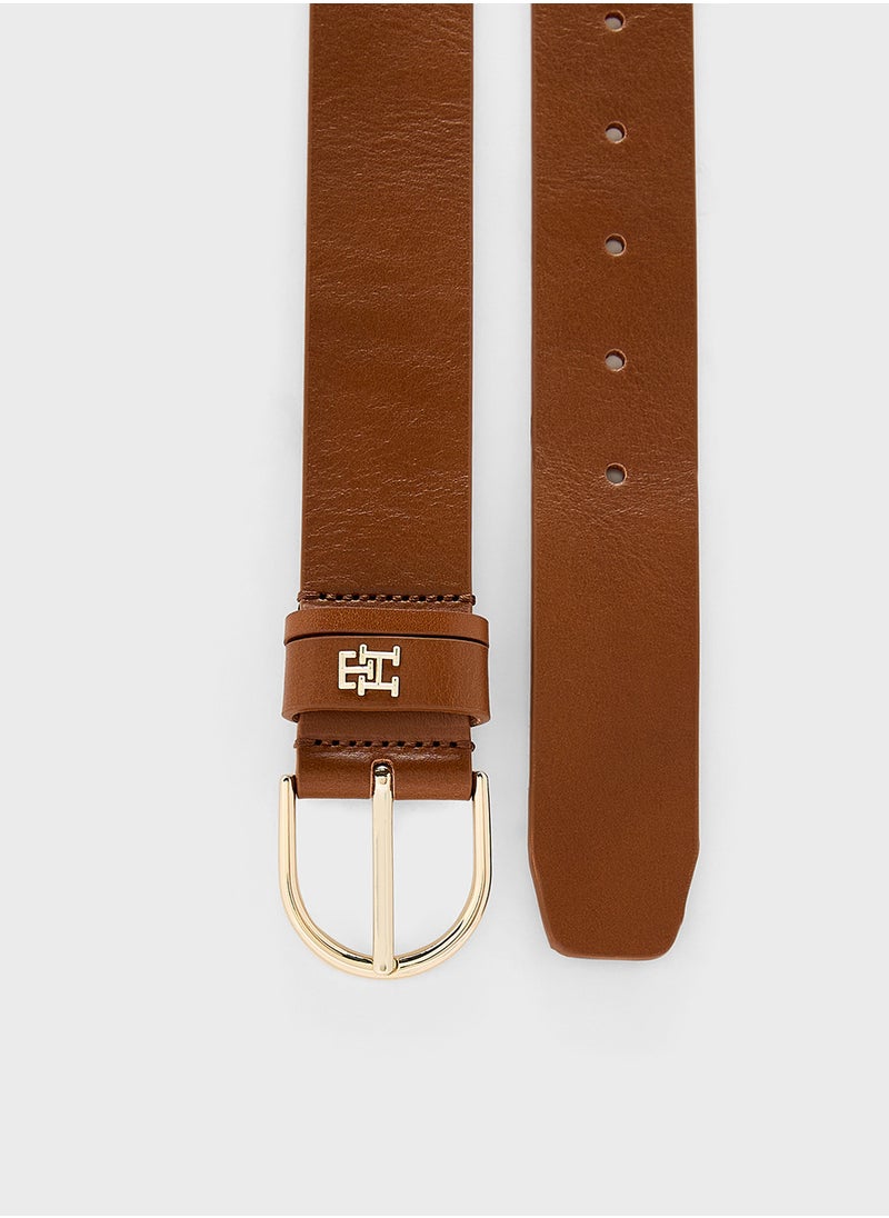 Logo Detail Allocated Buckle Hole Belt