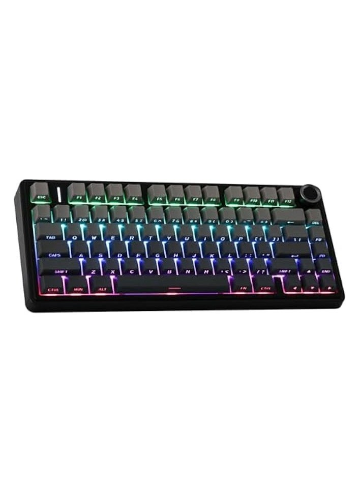 AULA F75 Gasket Mechanical Keyboard, 75% Wireless Hot Swappable Gaming Keyboard with Five-Layer Padding&Knob, Bluetooth/2.4GHz/USB-C, RGB (Black Gradient, LEOBOG Reaper Switch)