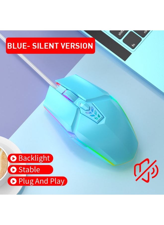 S700 Colorful Light USB Wired Office Gaming Mouse (Blue)