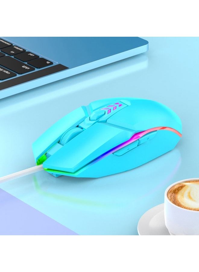 S700 Colorful Light USB Wired Office Gaming Mouse (Blue)