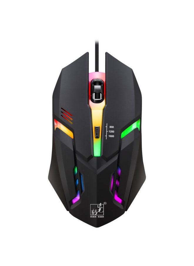 Chasing Leopard K2 USB LED Backlight 1600DPI Three-speed Adjustable Wired Optical Gaming Mouse, Length: 1.3m