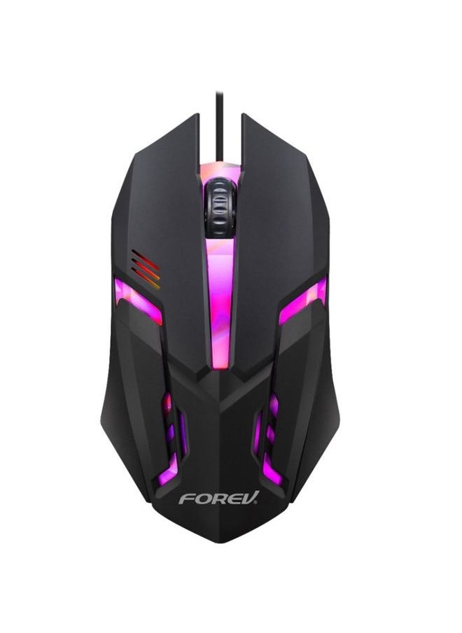 FOREV FV136 1000dpi Wired Gaming RGB Lighted Mouse (Black)